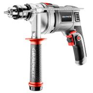 Wiertarka udarowa 850W, uchwyt kluczykowy 13 mm, obroty 0-3000 min⁻¹, walizka 58G728