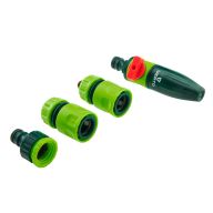 Zestaw ze zraszaczem prostym, złączkami, przyłączem do kranu 1/2" 15G711