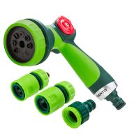 Zestaw z pistoletem zraszającym, złączkami, przyłączem do kranu 1/2" 15G712