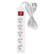 Przedłużacz listwowy 5 m, 3 x 1.5 mm2, 5G, biały, ON/OFF 90-181