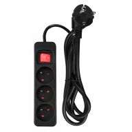 Przedłużacz listwowy 1.5 m, 3 x 1.5 mm2, 3G, czarny, ON/OFF 90-182