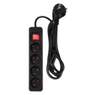 Przedłużacz listwowy 1.5 m, 3 x 1.5 mm2, 4G, czarny, ON/OFF 90-184