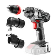 Wiertarko-wkrętarka akumulatorowa Energy+ 18V, zdejmowany uchwyt 10 mm, plus adapter kątowy i adapte 58G022-AD