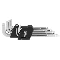 Klucze sześciokątne z końcówką kulistą, zestaw 9 szt. 09-525