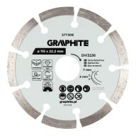 Tarcza diamentowa do cięcia segmentowa, 115 x 22.2 mm, na sucho i mokro 57T306