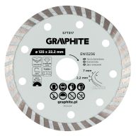 Tarcza diamentowa do cięcia turbo, 125 x 22.22 mm, na sucho 57T317