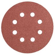 Krążki ścierne na rzep 125 mm, P100, 5 szt., z 8 otworami 55-942