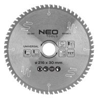 Tarcza do pilarki, widiowa, 216 x 30 mm, 60 zębów, uniwersalna 55-547