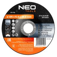 Tarcza szlifierska do metalu 125 x 6.4 x 22.2 mm, 27 A24-R-BF 57-715