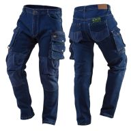 Spodnie robocze DENIM, wzmocnienia na kolanach, rozmiar XL 81-228-XL-EKG