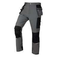 Spodnie robocze Mix&Match, 4 way stretch, z kaburami, Cordura, szaro-czarne 81-296-1