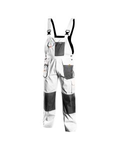Spodnie robocze na szelkach, białe, HD, rozmiar LD/54 81-140-LD=X1