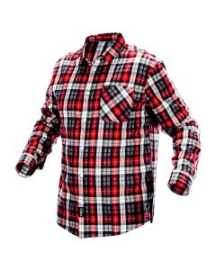 Koszula flanelowa krata czerwono-czarno-biała, rozmiar L 81-540-L