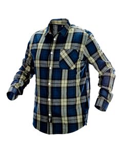 Koszula flanelowa granatowo-oliwkowo-czarna, rozmiar XXL 81-541-XXL